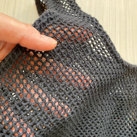 Michael Kors Black Net Crop Top Cover Up - Picture 3 of 3